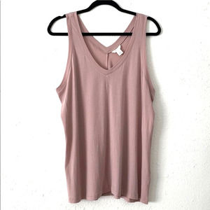 NWT CASLON Tank Top Solid V Neck Double V Knit